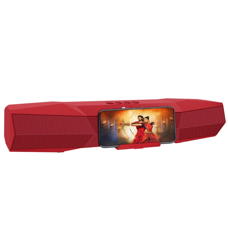 NewRixing NR-7011 Outdoor Portable Bluetooth Speaker with Phone Holder, Support Hands-free Call / TF Card / FM / U Disk(Red) - Desktop Speaker by NewRixing | Online Shopping UK | buy2fix