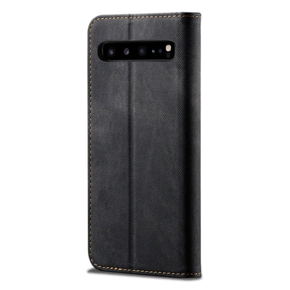 For Galaxy S10 5G Denim Texture Casual Style Horizontal Flip Leather Case with Holder & Card Slots & Wallet(Black) - Galaxy Phone Cases by buy2fix | Online Shopping UK | buy2fix