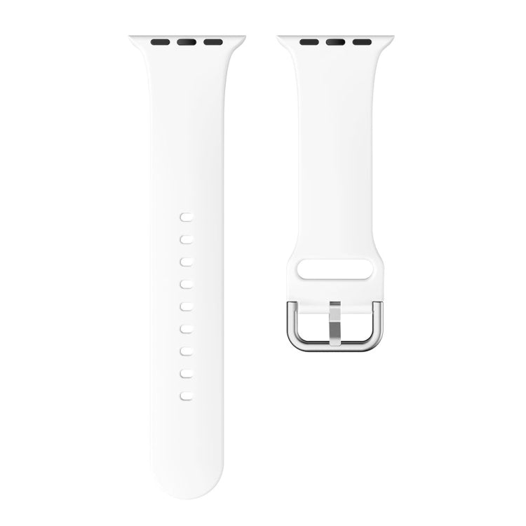 Single-color Silicone Buckle Strap Watch Band For Apple Watch Ultra 49mm&Watch Ultra 2 49mm / Series 9&8&7 45mm / SE 3&SE 2&6&SE&5&4 44mm / 3&2&1 42mm(White) by buy2fix