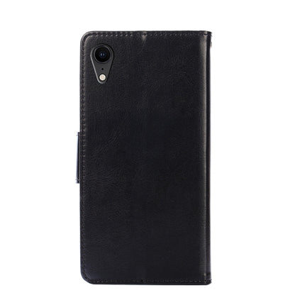 For iPhone XR Crystal Texture Horizontal Flip Leather Case with Holder & Card Slots & Wallet(Black) by buy2fix