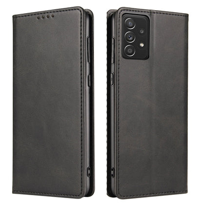For Samsung Galaxy A52 5G / 4G Calf Texture Magnetic Horizontal Flip Leather Case with Holder & Card Slots & Wallet(Black) by buy2fix