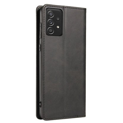 For Samsung Galaxy A52 5G / 4G Calf Texture Magnetic Horizontal Flip Leather Case with Holder & Card Slots & Wallet(Black) by buy2fix