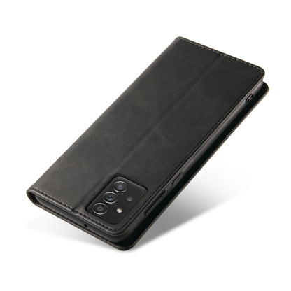 For Samsung Galaxy A52 5G / 4G Calf Texture Magnetic Horizontal Flip Leather Case with Holder & Card Slots & Wallet(Black) by buy2fix