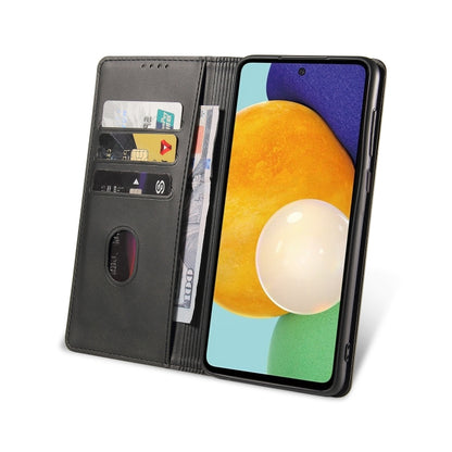 For Samsung Galaxy A52 5G / 4G Calf Texture Magnetic Horizontal Flip Leather Case with Holder & Card Slots & Wallet(Black) by buy2fix