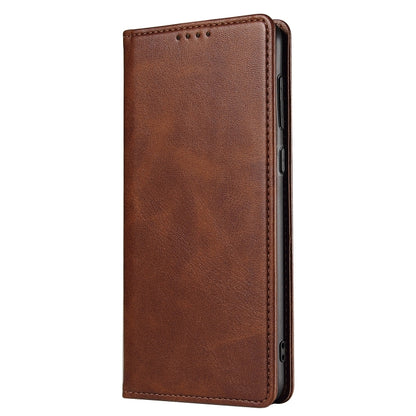 For Samsung Galaxy A52 5G / 4G Calf Texture Magnetic Horizontal Flip Leather Case with Holder & Card Slots & Wallet(Brown) by buy2fix