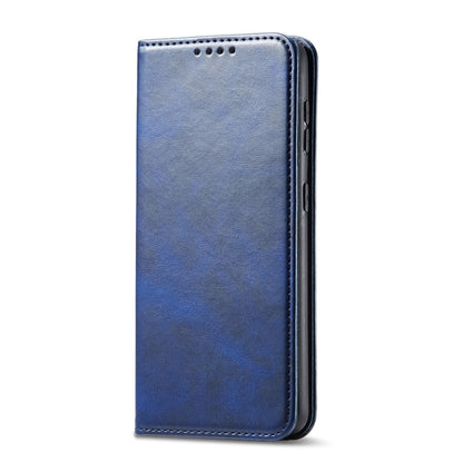 For Samsung Galaxy A21s Calf Texture Magnetic Horizontal Flip Leather Case with Holder & Card Slots & Wallet(Blue) by buy2fix