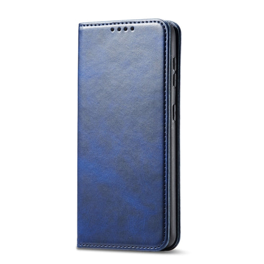 For Samsung Galaxy A21s Calf Texture Magnetic Horizontal Flip Leather Case with Holder & Card Slots & Wallet(Blue) by buy2fix