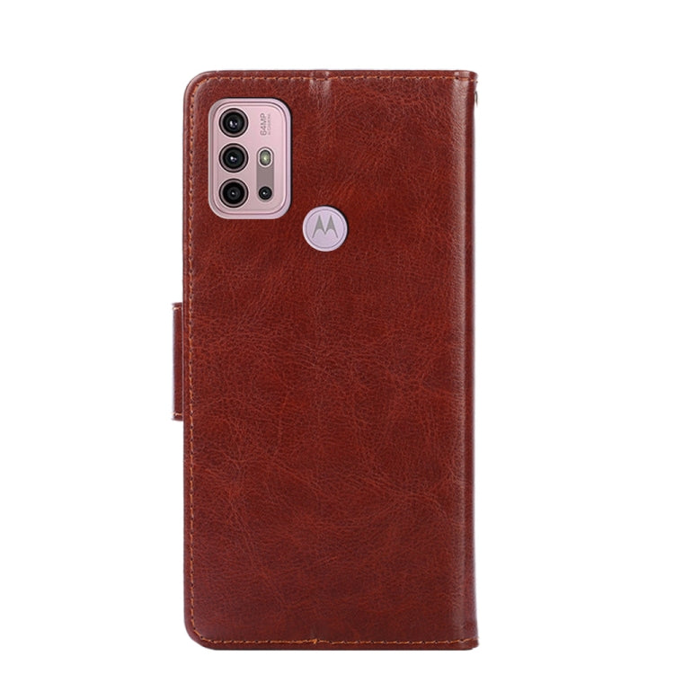 For Motorola Moto G30 Crystal Texture Horizontal Flip Leather Case with Holder & Card Slots & Wallet(Brown) by buy2fix