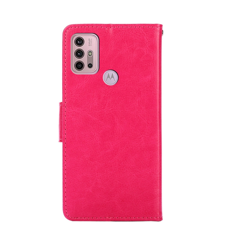 For Motorola Moto G30 Crystal Texture Horizontal Flip Leather Case with Holder & Card Slots & Wallet(Rose Red) by buy2fix