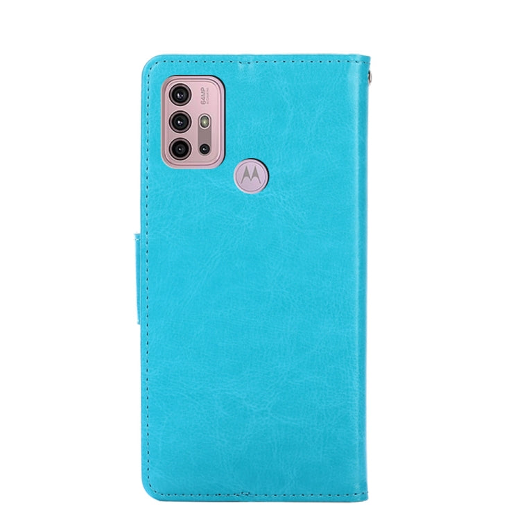 For Motorola Moto G30 Crystal Texture Horizontal Flip Leather Case with Holder & Card Slots & Wallet(Light Blue) by buy2fix