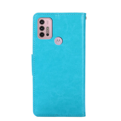 For Motorola Moto G30 Crystal Texture Horizontal Flip Leather Case with Holder & Card Slots & Wallet(Light Blue) by buy2fix