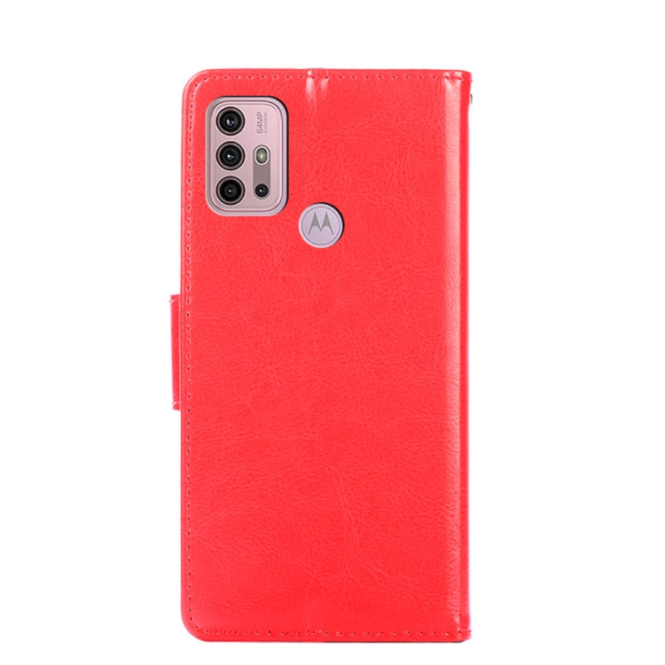 For Motorola Moto G30 Crystal Texture Horizontal Flip Leather Case with Holder & Card Slots & Wallet(Red) by buy2fix