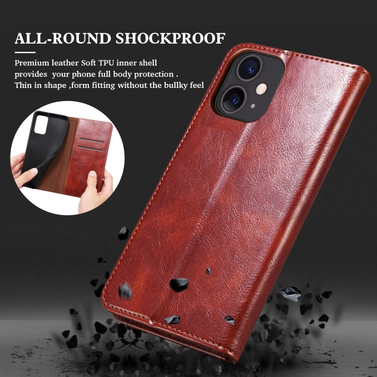 For Xiaomi 11T Pro Simple Wax Crazy Horse Texture Horizontal Flip Leather Case with Card Slots & Holder & Wallet(Brown) by buy2fix