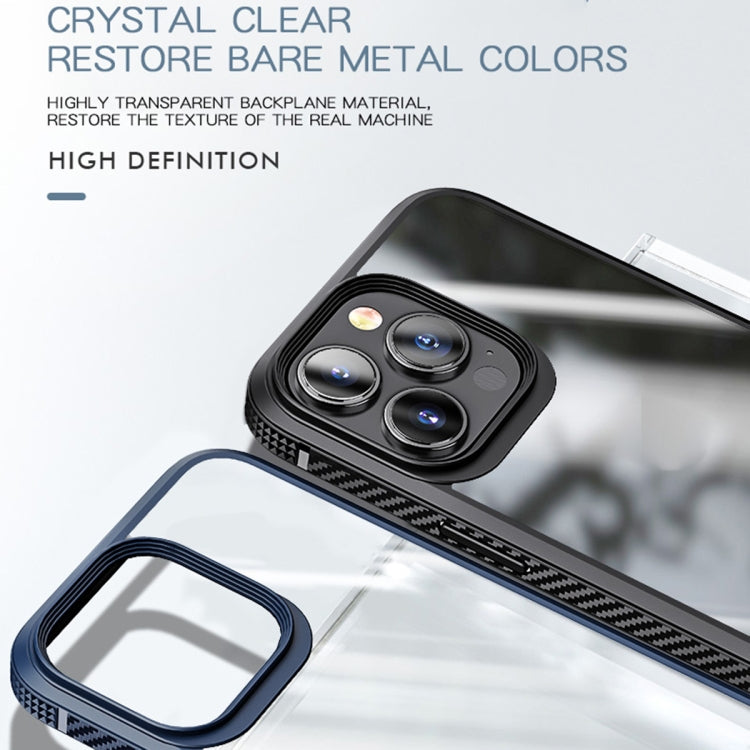 For iPhone 13 MG Series Carbon Fiber TPU + Clear PC Four-corner Airbag Shockproof Case Pro(White) by buy2fix