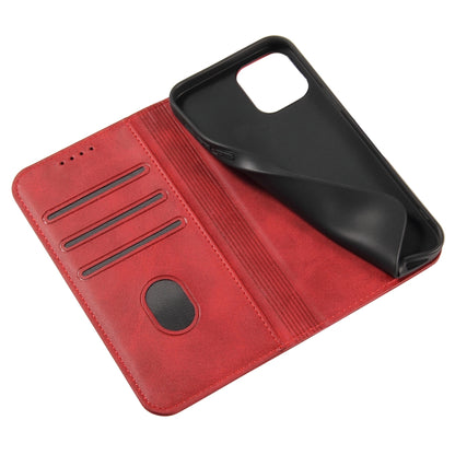 For iPhone 12 mini Calf Texture Magnetic Horizontal Flip Leather Case with Holder & Card Slots & Wallet (Red) by buy2fix