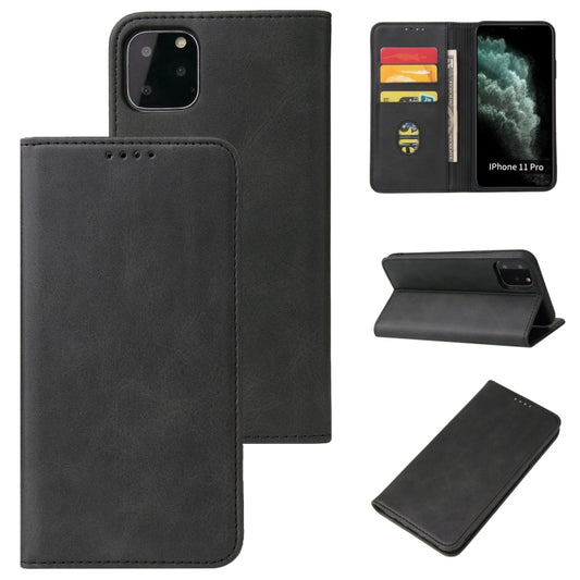 For iPhone 11 Pro Calf Texture Magnetic Horizontal Flip Leather Case with Holder & Card Slots & Wallet (Black) by buy2fix