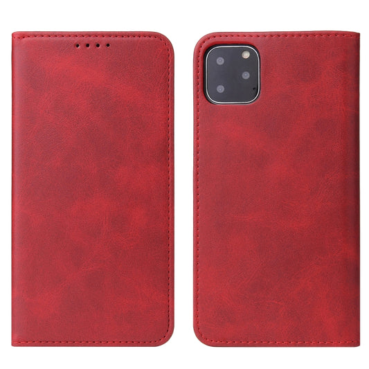 For iPhone 11 Pro Max Calf Texture Magnetic Horizontal Flip Leather Case with Holder & Card Slots & Wallet (Red) by buy2fix