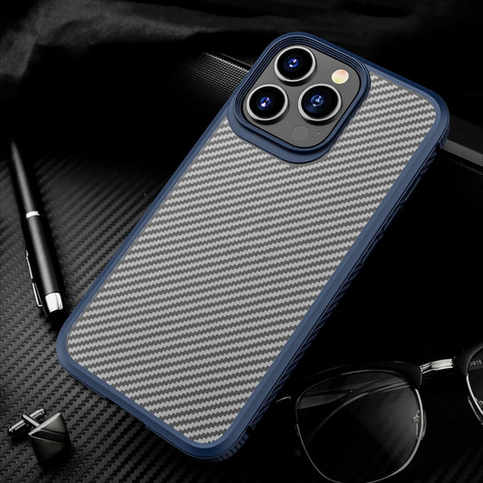 For iPhone 13 iPAKY MG Series Carbon Fiber TPU + PC Shockproof Case(Blue) - iPhone 13 Cases by iPAKY | Online Shopping UK | buy2fix
