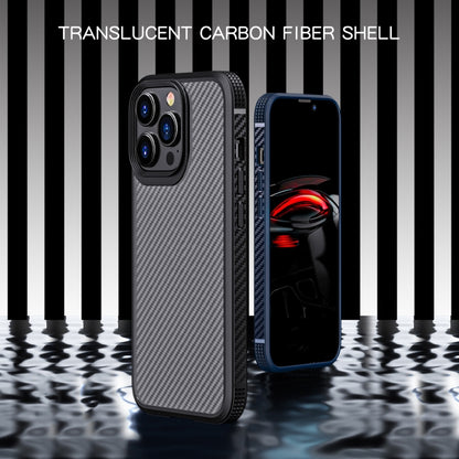 For iPhone 13 iPAKY MG Series Carbon Fiber TPU + PC Shockproof Case(Blue) - iPhone 13 Cases by iPAKY | Online Shopping UK | buy2fix
