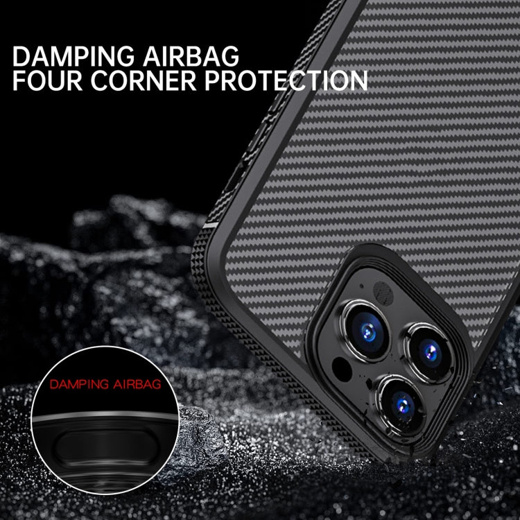 For iPhone 13 iPAKY MG Series Carbon Fiber TPU + PC Shockproof Case(Blue) - iPhone 13 Cases by iPAKY | Online Shopping UK | buy2fix