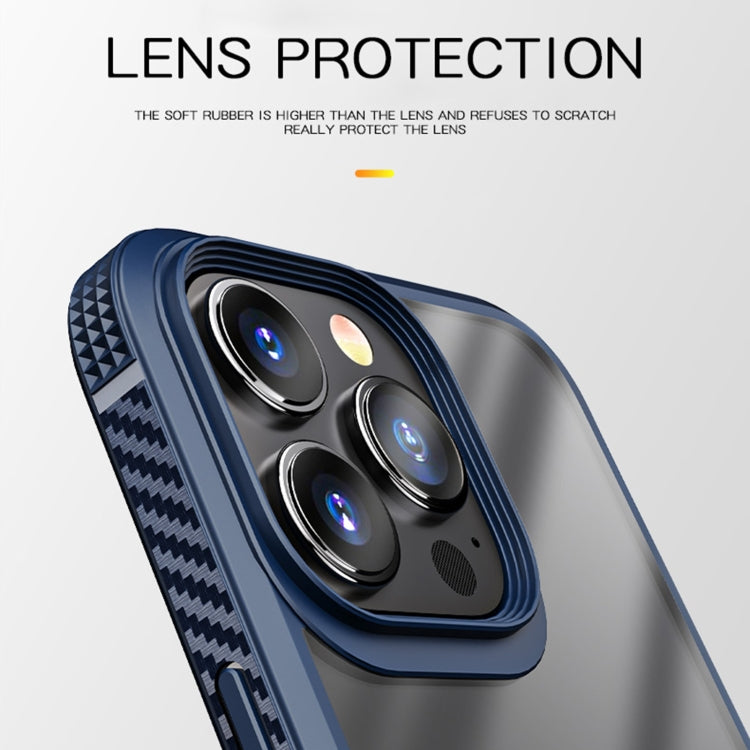 For iPhone 13 mini iPAKY MG Series Transparent TPU + PC Airbag Shockproof Case (Blue) - iPhone 13 mini Cases by iPAKY | Online Shopping UK | buy2fix