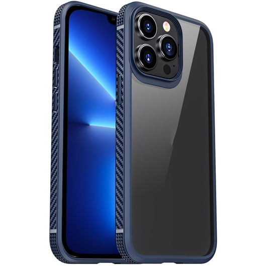 For iPhone 13 Pro iPAKY MG Series Transparent TPU + PC Airbag Shockproof Case (Blue) - iPhone 13 Pro Cases by iPAKY | Online Shopping UK | buy2fix