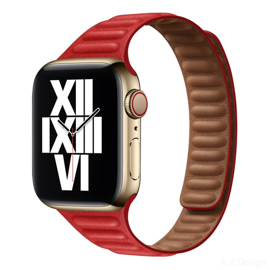 Slimming Loop Magnetic Watch Band For Apple Watch Series 9&8&7 41mm / SE 3&SE 2&6&SE&5&4 40mm / 3&2&1 38mm(Red) by buy2fix