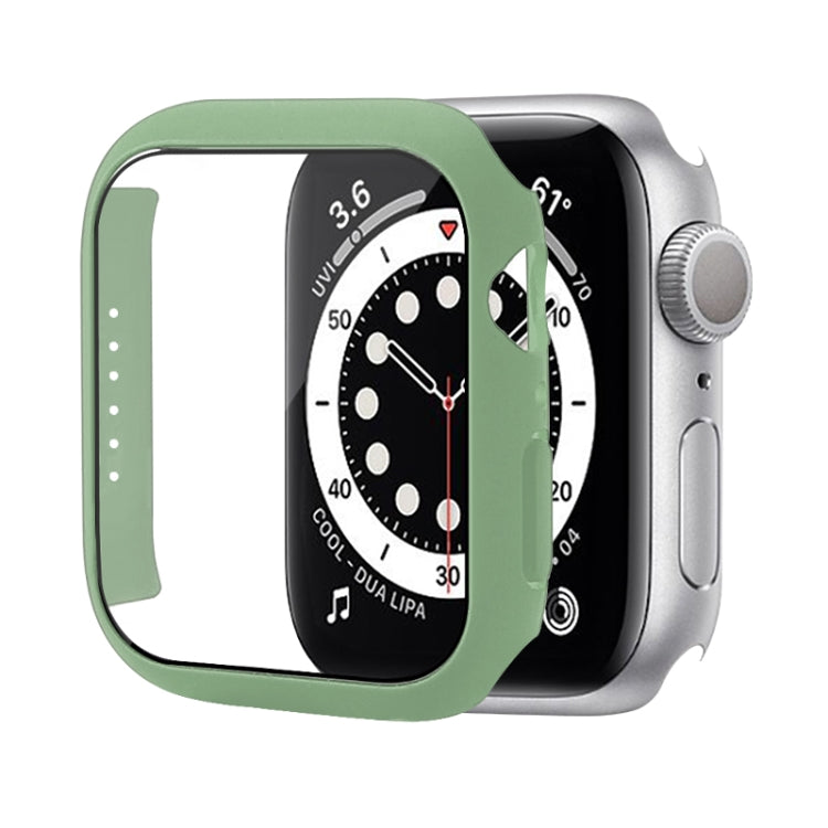 Shockproof PC Protective Case with Tempered Glass Film For Apple Watch Series 9 / 8 / 7 41mm(Mint Green) by buy2fix