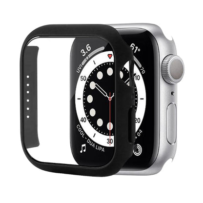 Shockproof PC Protective Case with Tempered Glass Film For Apple Watch Series 9 / 8 / 7 41mm(Black) by buy2fix