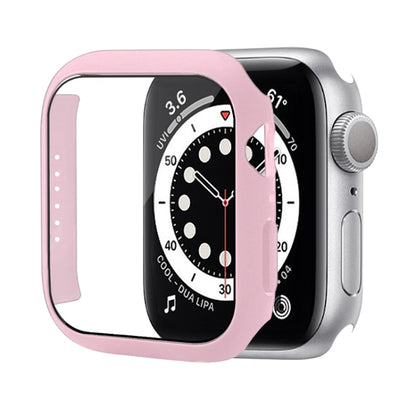 Shockproof PC Protective Case with Tempered Glass Film For Apple Watch Series 9 / 8 / 7 41mm(Red Pink) by buy2fix