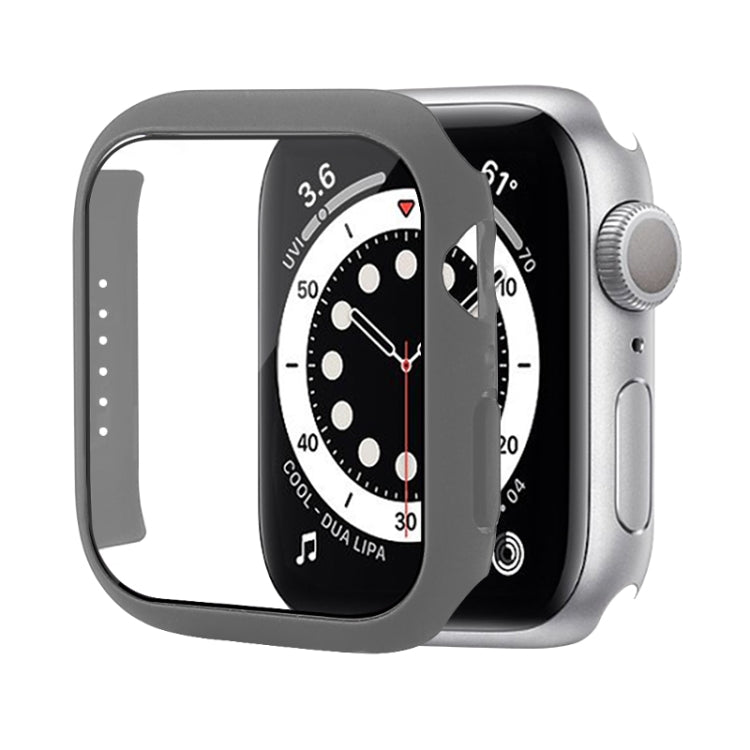 Shockproof PC Protective Case with Tempered Glass Film For Apple Watch Series 9 / 8 / 7 41mm(Grey) by buy2fix
