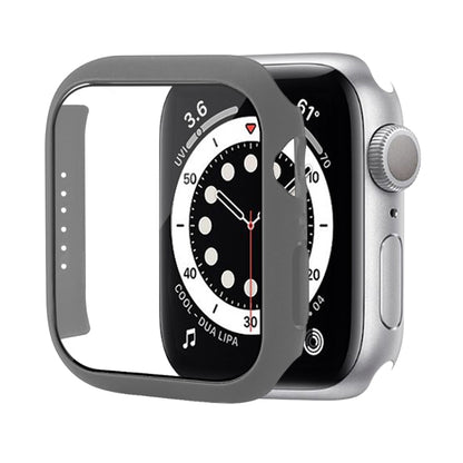 Shockproof PC Protective Case with Tempered Glass Film For Apple Watch Series 9 / 8 / 7 41mm(Grey) by buy2fix