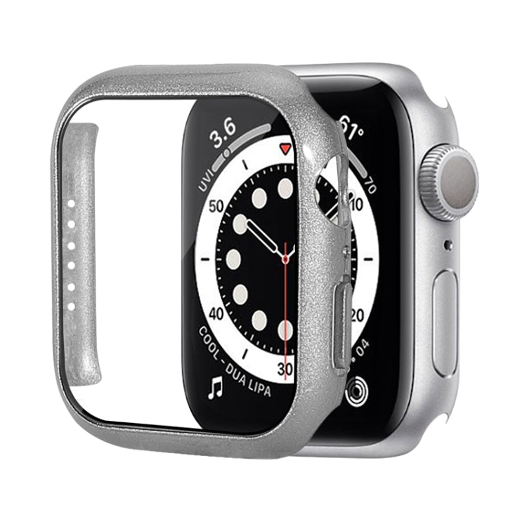 Shockproof PC Protective Case with Tempered Glass Film For Apple Watch Series 9 / 8 / 7 41mm(Silver) by buy2fix