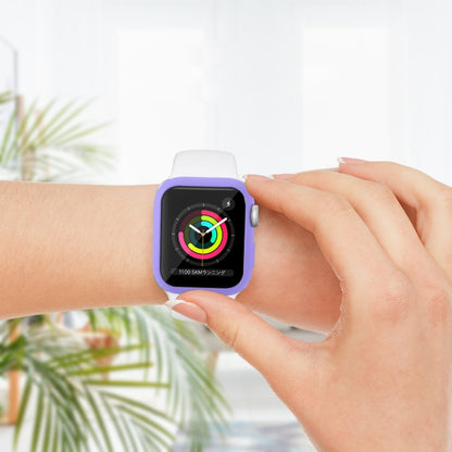 Shockproof PC Protective Case with Tempered Glass Film For Apple Watch Series 9 / 8 / 7 41mm(Lavender Purple) by buy2fix