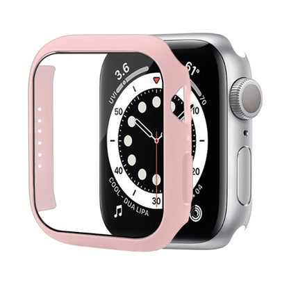 Shockproof PC Protective Case with Tempered Glass Film For Apple Watch Series 9 / 8 / 7 45mm(Pink) by buy2fix
