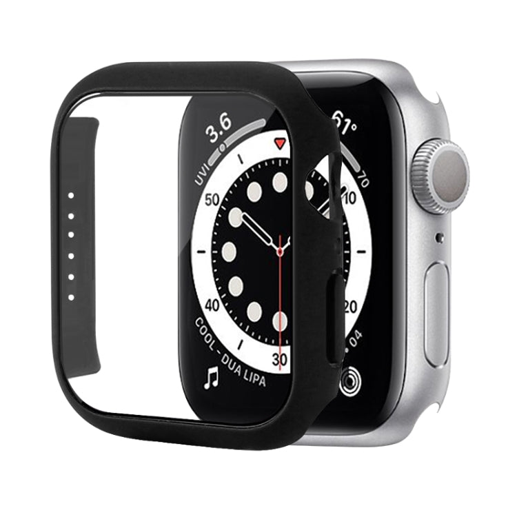 Shockproof PC Protective Case with Tempered Glass Film For Apple Watch Series 9 / 8 / 7 45mm(Black) by buy2fix
