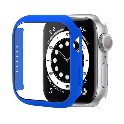 Shockproof PC Protective Case with Tempered Glass Film For Apple Watch Series 9 / 8 / 7 45mm(Dark Blue) by buy2fix