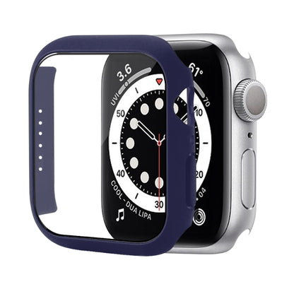 Shockproof PC Protective Case with Tempered Glass Film For Apple Watch Series 9 / 8 / 7 45mm(Midnight Blue) by buy2fix