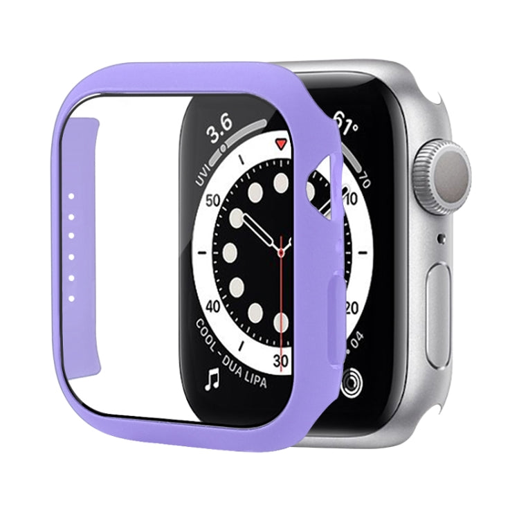 Shockproof PC Protective Case with Tempered Glass Film For Apple Watch Series 9 / 8 / 7 45mm(Purple) by buy2fix