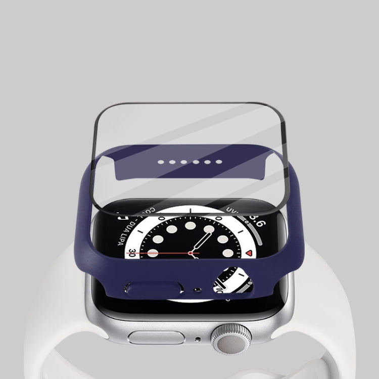 Shockproof PC Protective Case with Tempered Glass Film For Apple Watch Series 9 / 8 / 7 45mm(Silver) by buy2fix