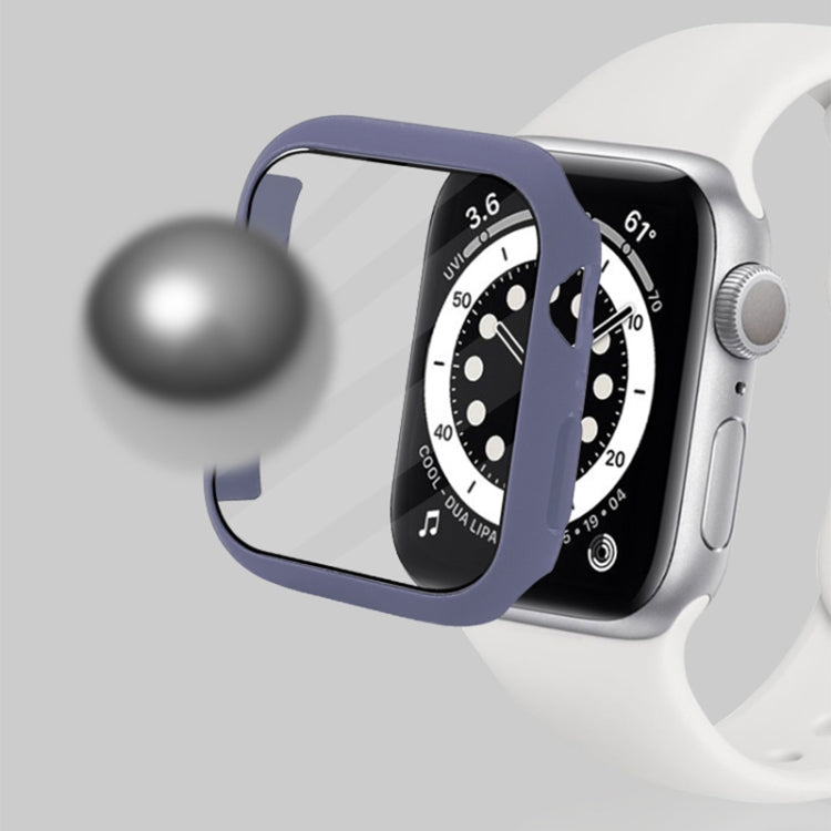 Shockproof PC Protective Case with Tempered Glass Film For Apple Watch Series 9 / 8 / 7 45mm(Silver) by buy2fix