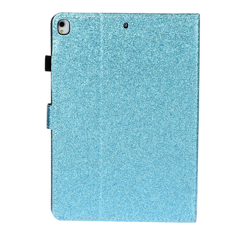 For iPad 10.2 / 10.5 Varnish Glitter Powder Horizontal Flip Leather Case with Holder & Card Slot(Blue) - iPad 10.2 Cases by buy2fix | Online Shopping UK | buy2fix