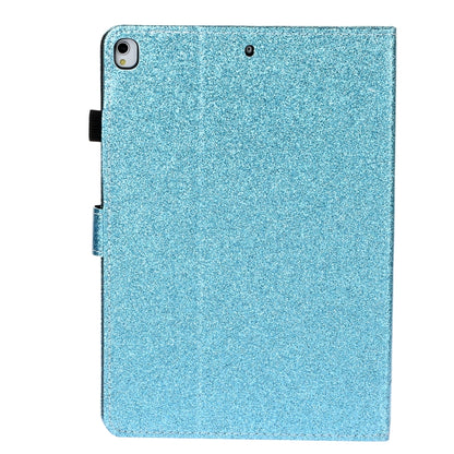 For iPad 10.2 / 10.5 Varnish Glitter Powder Horizontal Flip Leather Case with Holder & Card Slot(Blue) - iPad 10.2 Cases by buy2fix | Online Shopping UK | buy2fix