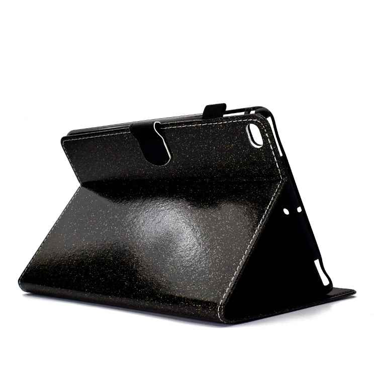 For iPad Air / Air 2 / iPad 9.7 Varnish Glitter Powder Horizontal Flip Leather Case with Holder & Card Slot(Black) - More iPad Cases by buy2fix | Online Shopping UK | buy2fix
