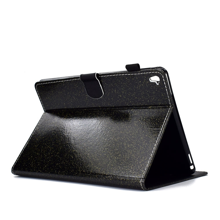 For iPad Pro 9.7 Varnish Glitter Powder Horizontal Flip Leather Case with Holder & Card Slot(Black) - iPad Pro 9.7 inch Cases by buy2fix | Online Shopping UK | buy2fix