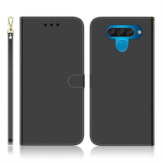 For LG Q60 Imitated Mirror Surface Horizontal Flip Leather Case with Holder & Card Slots & Wallet & Lanyard(Black) - LG Cases by buy2fix | Online Shopping UK | buy2fix