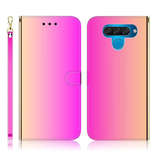For LG Q60 Imitated Mirror Surface Horizontal Flip Leather Case with Holder & Card Slots & Wallet & Lanyard(Gradient Color) - LG Cases by buy2fix | Online Shopping UK | buy2fix