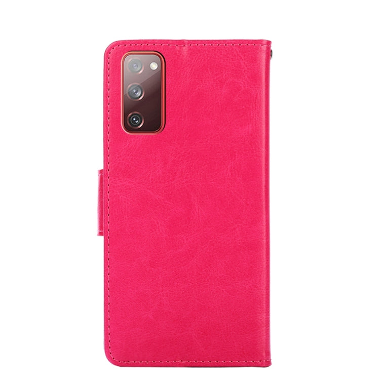 For Samsung Galaxy S21 FE 5G Crystal Texture Horizontal Flip Leather Case with Holder & Card Slots & Wallet(Rose Red) by buy2fix