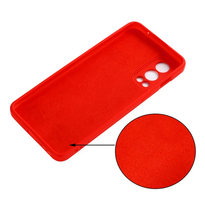 For OnePlus Nord 2 5G Solid Color Liquid Silicone Shockproof Full Coverage Protective Case(Red) by buy2fix