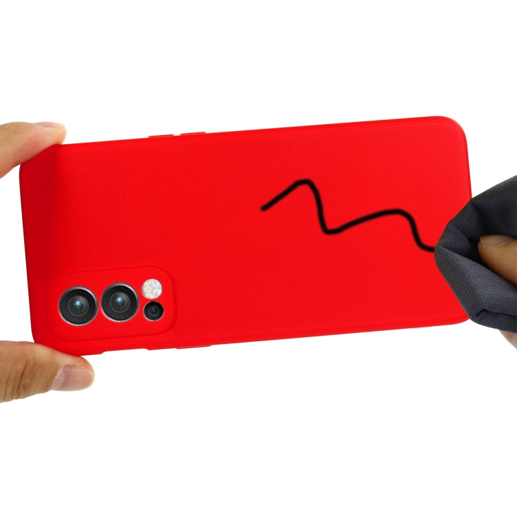 For OnePlus Nord 2 5G Solid Color Liquid Silicone Shockproof Full Coverage Protective Case(Red) by buy2fix
